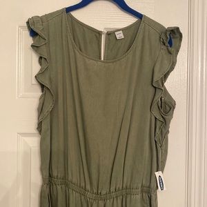 Old Navy cropped Green wide Leg jumpsuit